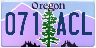 OR license plate 071ACL