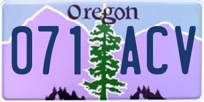 OR license plate 071ACV