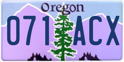 OR license plate 071ACX