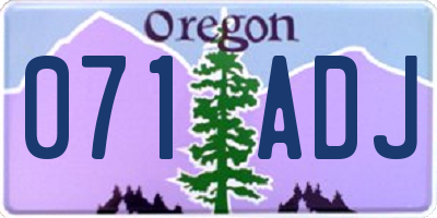 OR license plate 071ADJ