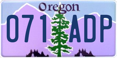 OR license plate 071ADP