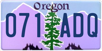 OR license plate 071ADQ