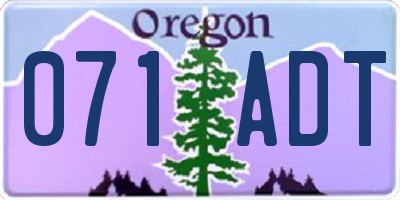 OR license plate 071ADT