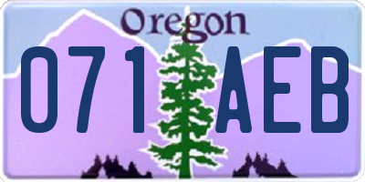 OR license plate 071AEB