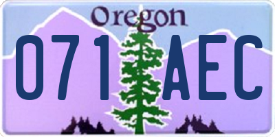 OR license plate 071AEC