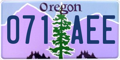 OR license plate 071AEE