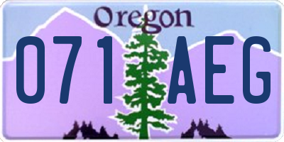 OR license plate 071AEG
