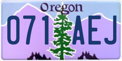OR license plate 071AEJ