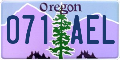 OR license plate 071AEL