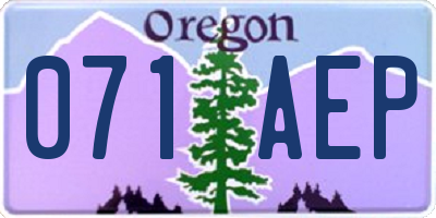 OR license plate 071AEP