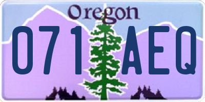 OR license plate 071AEQ