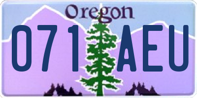 OR license plate 071AEU