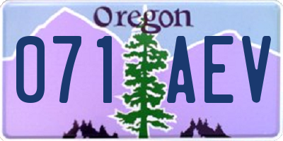 OR license plate 071AEV