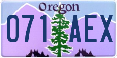 OR license plate 071AEX