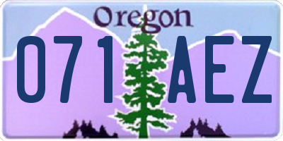 OR license plate 071AEZ