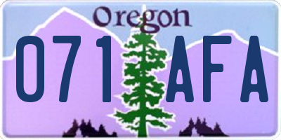 OR license plate 071AFA