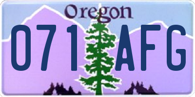 OR license plate 071AFG