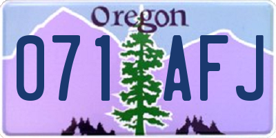 OR license plate 071AFJ