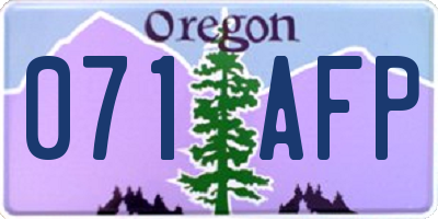 OR license plate 071AFP