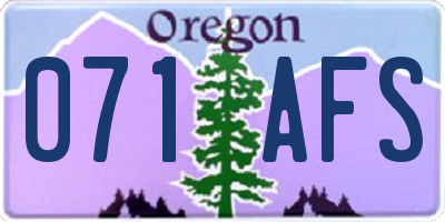 OR license plate 071AFS