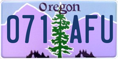 OR license plate 071AFU