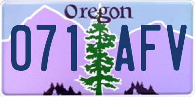 OR license plate 071AFV