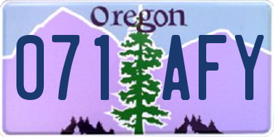 OR license plate 071AFY
