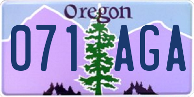 OR license plate 071AGA
