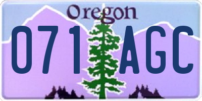 OR license plate 071AGC