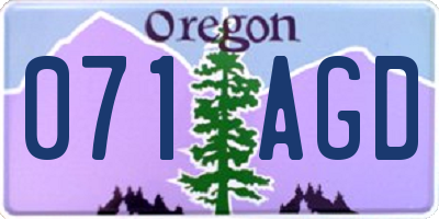 OR license plate 071AGD