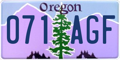 OR license plate 071AGF