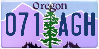 OR license plate 071AGH