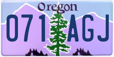 OR license plate 071AGJ