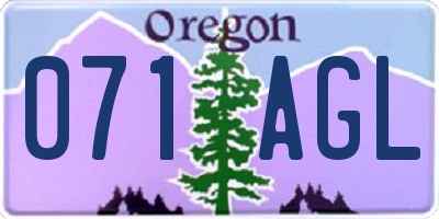 OR license plate 071AGL