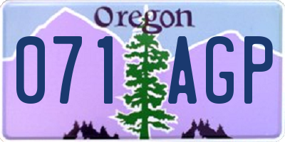 OR license plate 071AGP