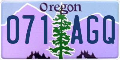 OR license plate 071AGQ
