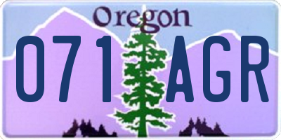 OR license plate 071AGR