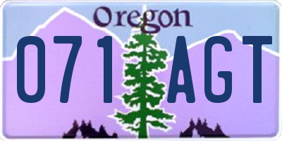OR license plate 071AGT
