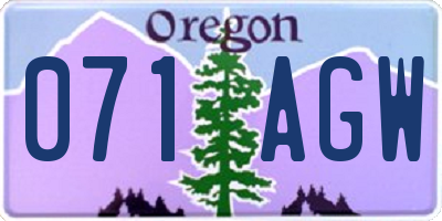 OR license plate 071AGW