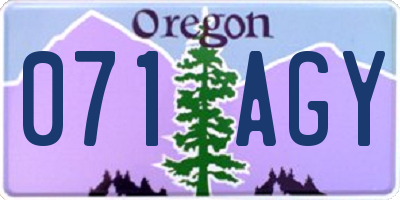 OR license plate 071AGY
