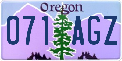 OR license plate 071AGZ