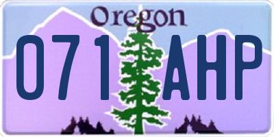 OR license plate 071AHP