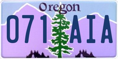 OR license plate 071AIA