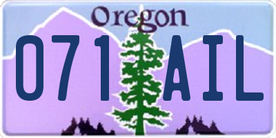 OR license plate 071AIL