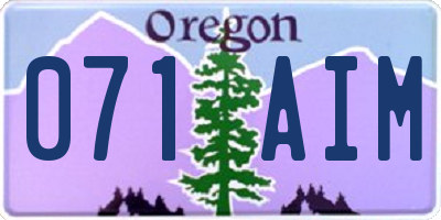 OR license plate 071AIM