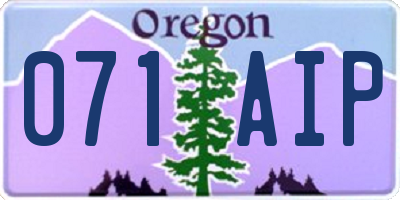 OR license plate 071AIP