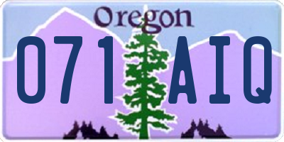 OR license plate 071AIQ