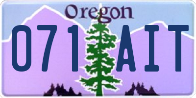 OR license plate 071AIT