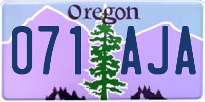 OR license plate 071AJA