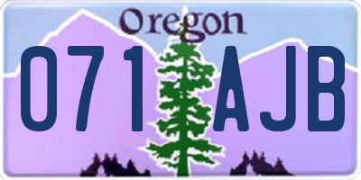 OR license plate 071AJB